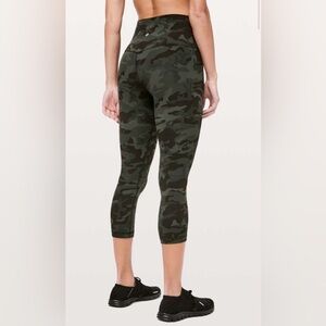 Lululemon Align Crop *21" Incognito Camo Multi Gator Green size 2